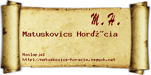 Matuskovics Horácia névjegykártya